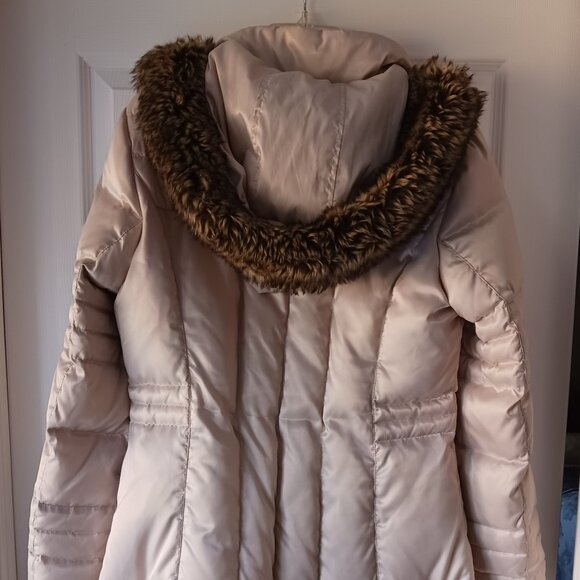 Utex Women's Winter Down Filled Coat Long Quilted Sm Removable Hood Zip Pockets - Picture 2 of 12